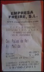 Busfahrkarte von Palas de Rei nach Mélide