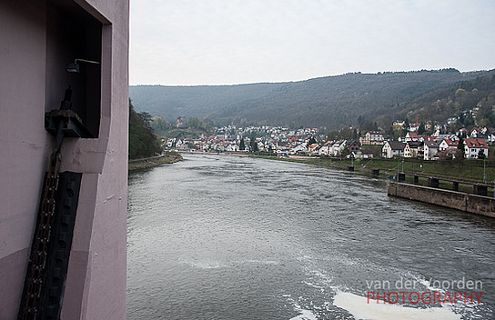 Blick von der Schleuse auf Neckarsteinach