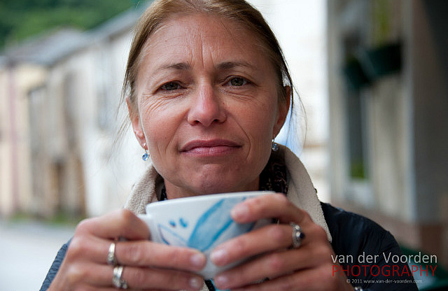 Sabine beim Frühstück