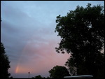 Abendrot und Regenbogen über Konstanz